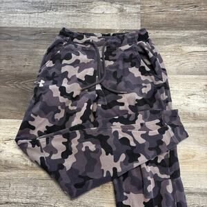 Under Armour Gray Camo Mens Small‎ Loose Fit Fleece Tapered Sweatpants Joggers